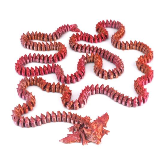 3D Printed Dragon Toy 5.2Ft Articulated Dragon Animal Model Desktop Dragon Decoration Funny Fidget Toy Festival Gift for Friends