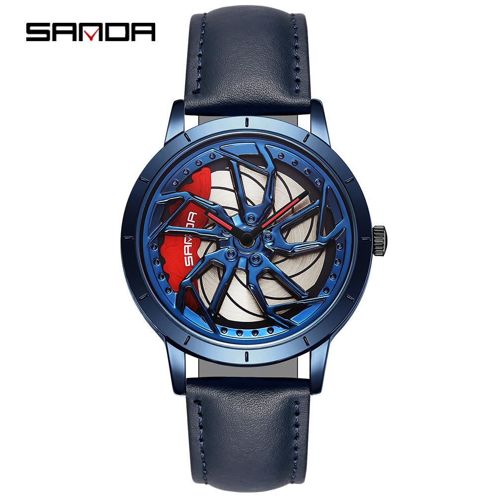 Sanda Meilleure Vente 1088 Montre pour Adolescent: Personnalisé, Cadran Rotatif 3D, Tendance, Quartz Étanche.