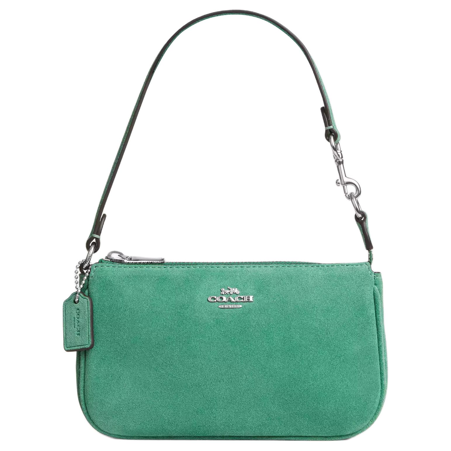 

Coach Nolita 19 Silver Logo Design Suede And Smooth Leather Shoulder Bag Small Women shoulder bag Green CDN25-2FMI Basic Set (Bag+Dust Bag)