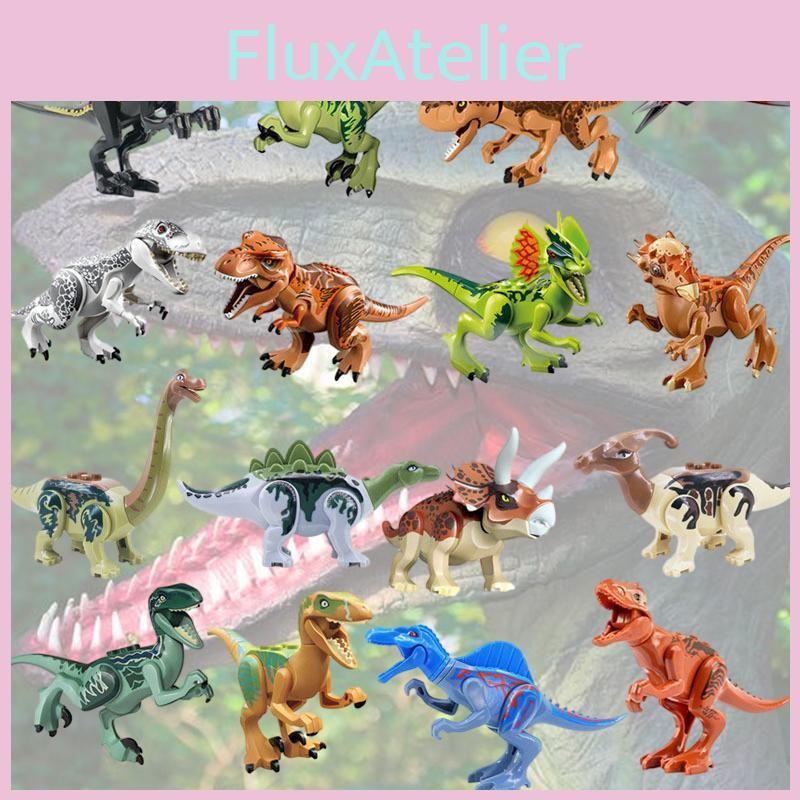 Dinosaur 16pcs Jurassic Figures Fits Blocks Kids Toy Table Docoration Presents