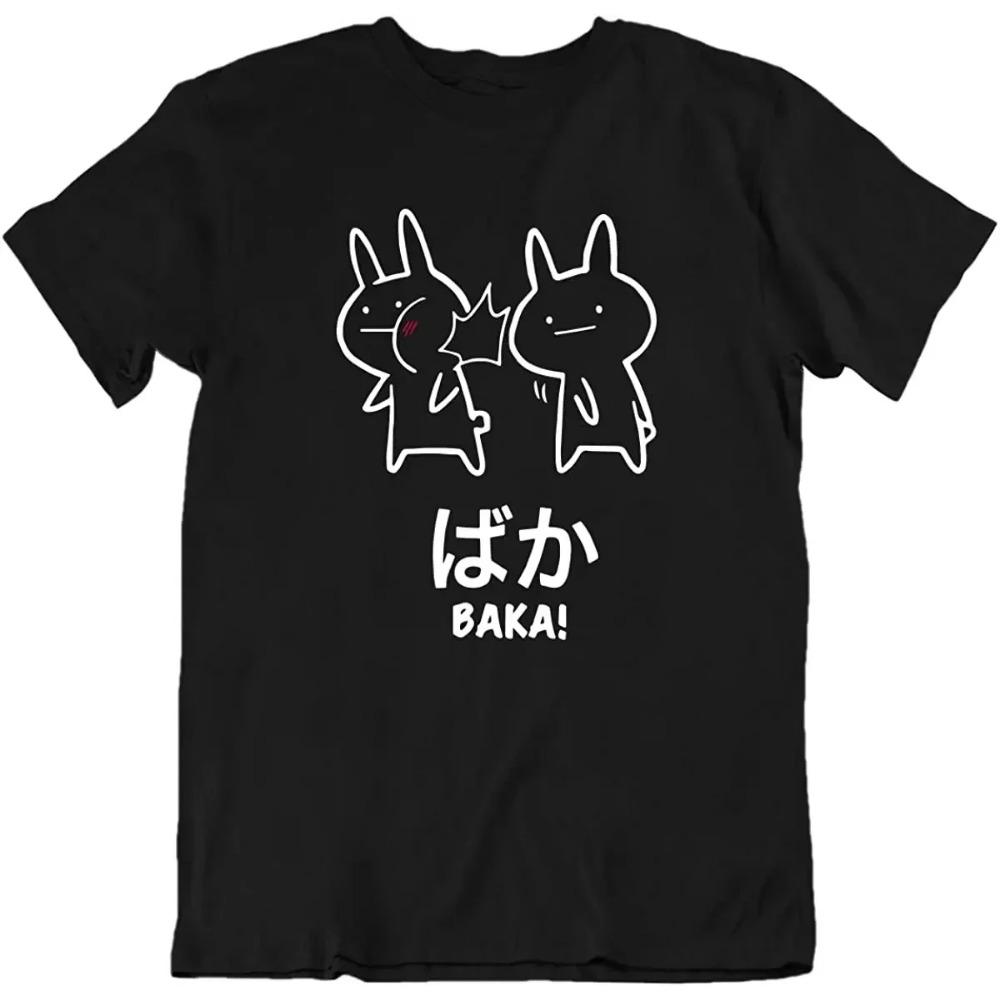 Women s fun pattern T-shirts Japanese anime T-shirts silly rabbit anime clothing T-shirts S