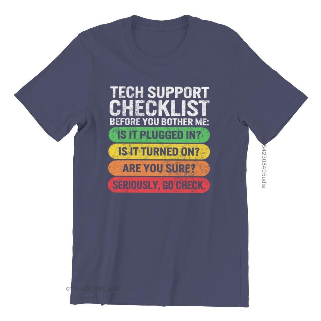 Funny Sysadmin Shirt Tech Support Checklist Unisex Vintage Sport Tshirt Punk Anime Family Tops Tees Oversized 3d Print Cotton