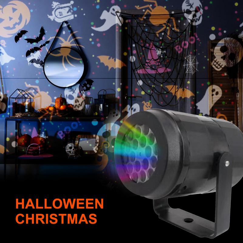 Halloween Projector Light USB Powered Rotating LED Night Lamp Waterproof Switchable Patterns for Holiday Outdoor Landscape Party
