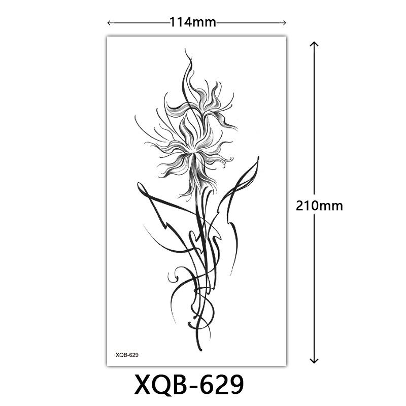 Small Full Arm Tattoo Sticker, Flower Letters, Plain Flower Tattoo Sticker Tattoo