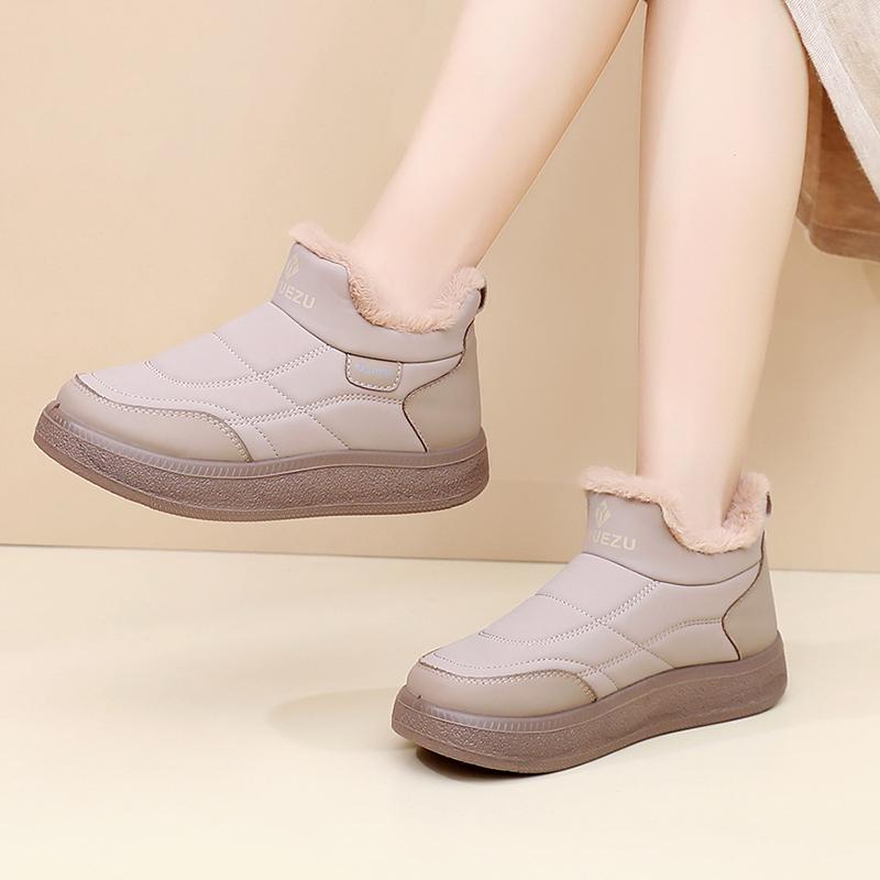 TUINANLE Chunky Platform Sneakers for Women Warm Fur Thick Sole Lace Up Casual Shoes
