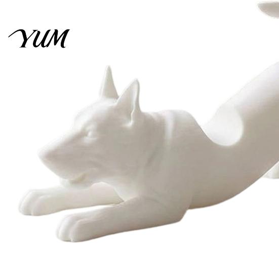 Minimalist Desktop Ornament for Office Cute Dog Pen Holder, 3D Printed Pencil Stand, Small Kawaii Puppy Figurine Rack Stretching Desk Organizer