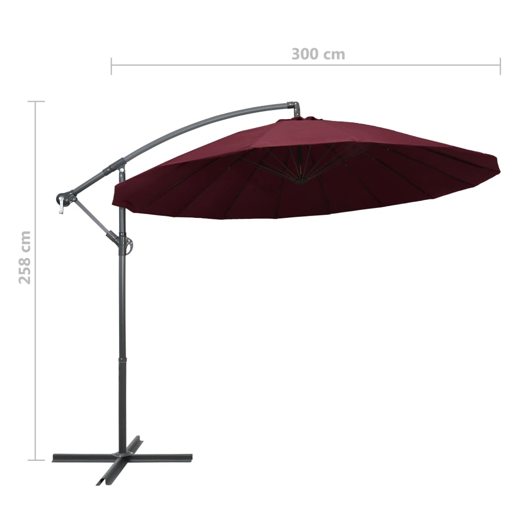 Umbrella Burgundy Red 3 M Aluminum Mast