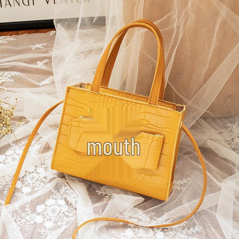 

2022 New Crocodile Pattern Women s Square Crossbody Handbag жовтий
