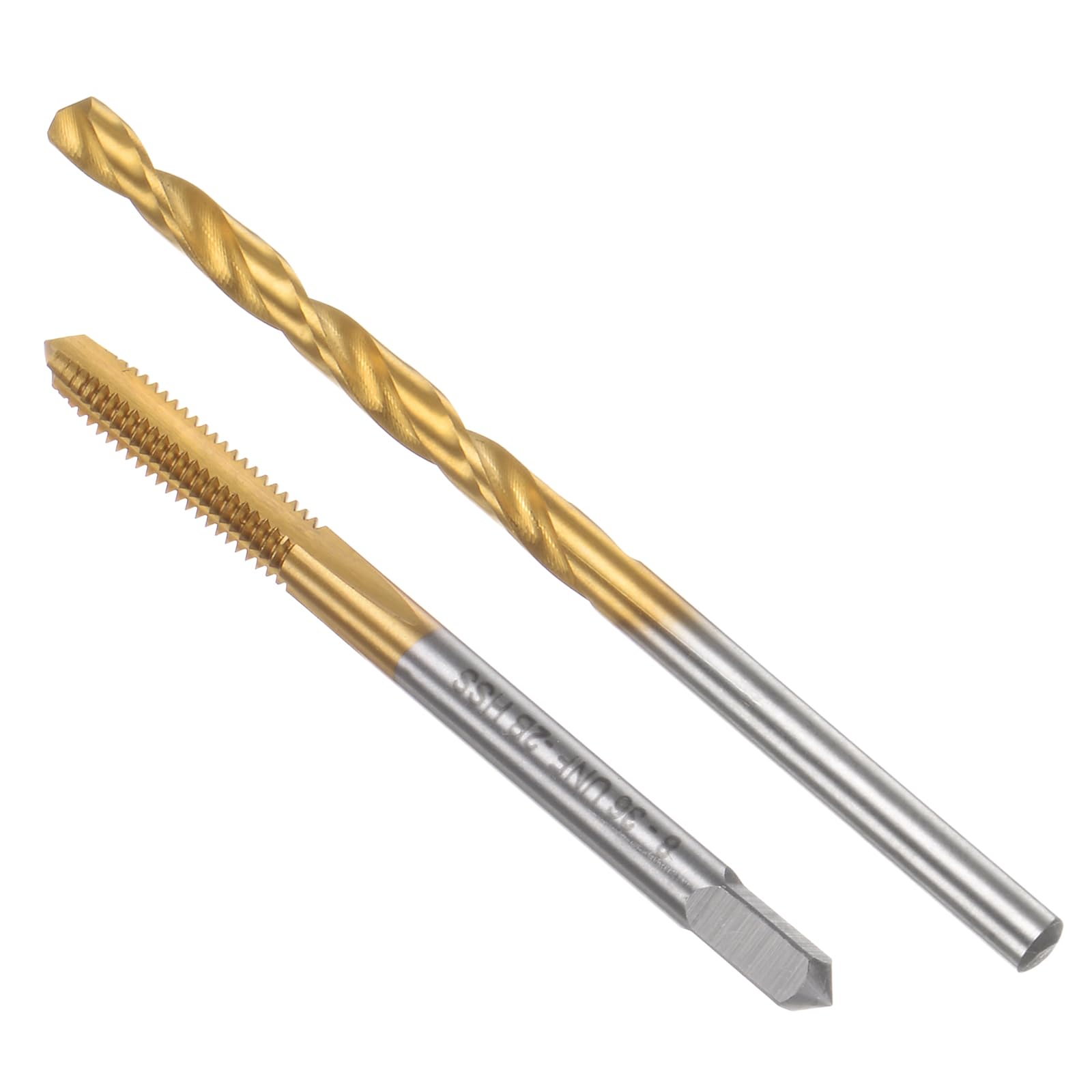 

uxcell Tap & Drill Bit Set 8-36 UNF Straight Flute Thread Tap and 9/64 (3.5mm) золотий