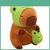 Plush Toy Capybara Cute Frog Dinosaur Hat Backpack Funny Sleep Doll Comfort