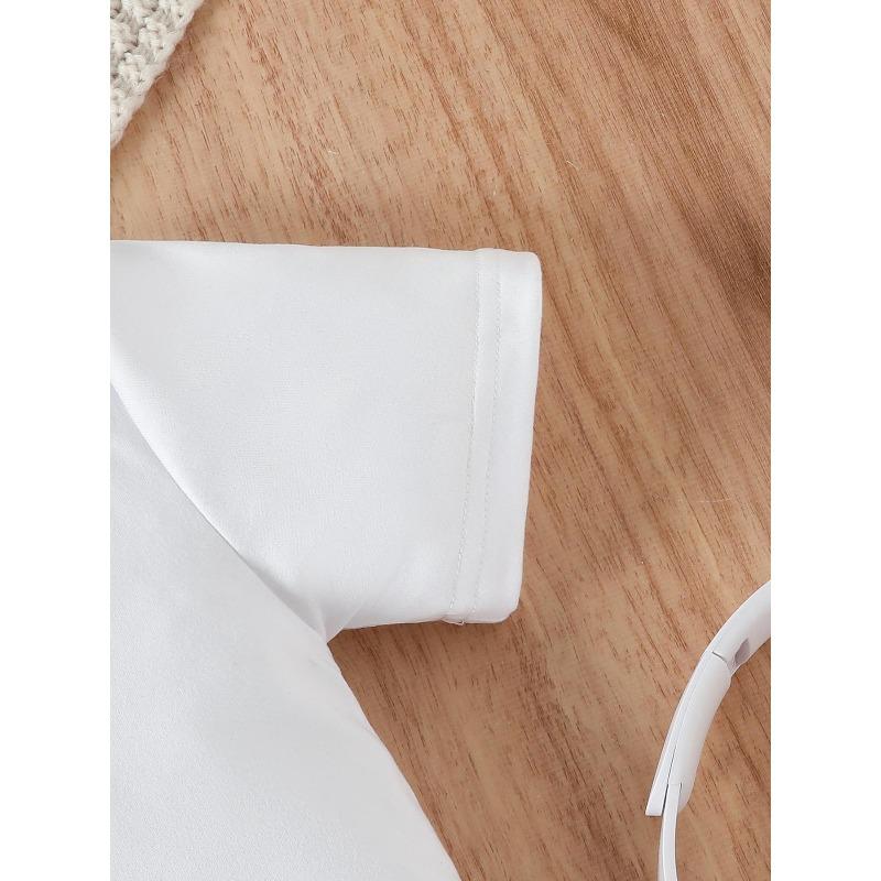 European sizes Girls' Summer Short-sleeved T-shirt, Cute Cartoon Cat-shaped Sun Print Round Neck Top, Short-sleeved Casual Top