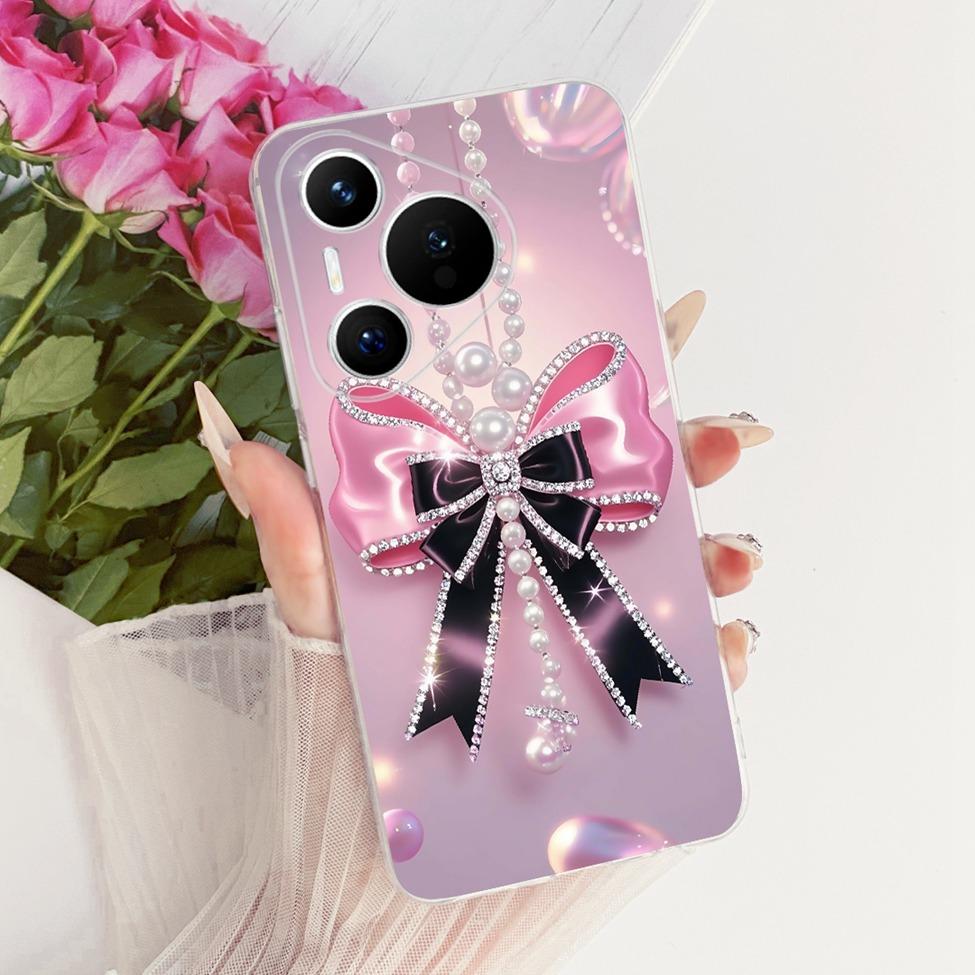 For Huawei Pura 70 Clear Case Aesthetic Luxury Cute Fashion Flowers Funny Painted Casing For Huawei ADY-LX9 ADY-AL00