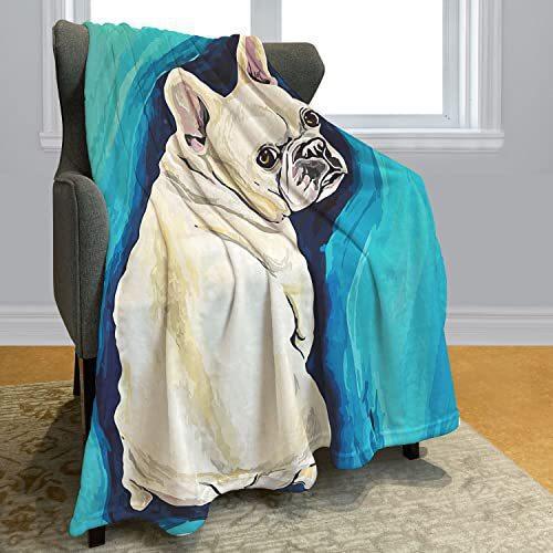 French Bulldog Digital-printed Polyester Bedroom Velvet Flannel Soft Sofa Cover Blanket Fleece Soft Sofa Cover Blankets for Beds
