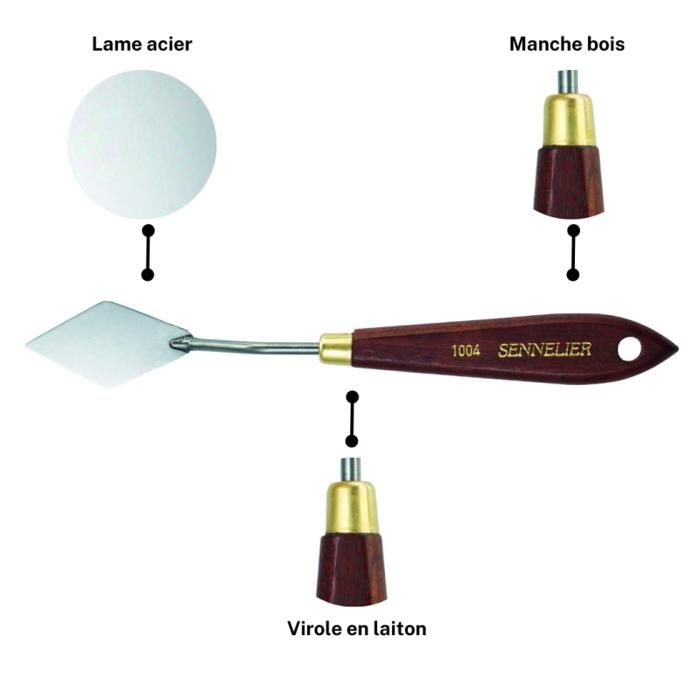 Painting Knife - Sennelier - No. 1004 - Wooden Handle - Steel Blade