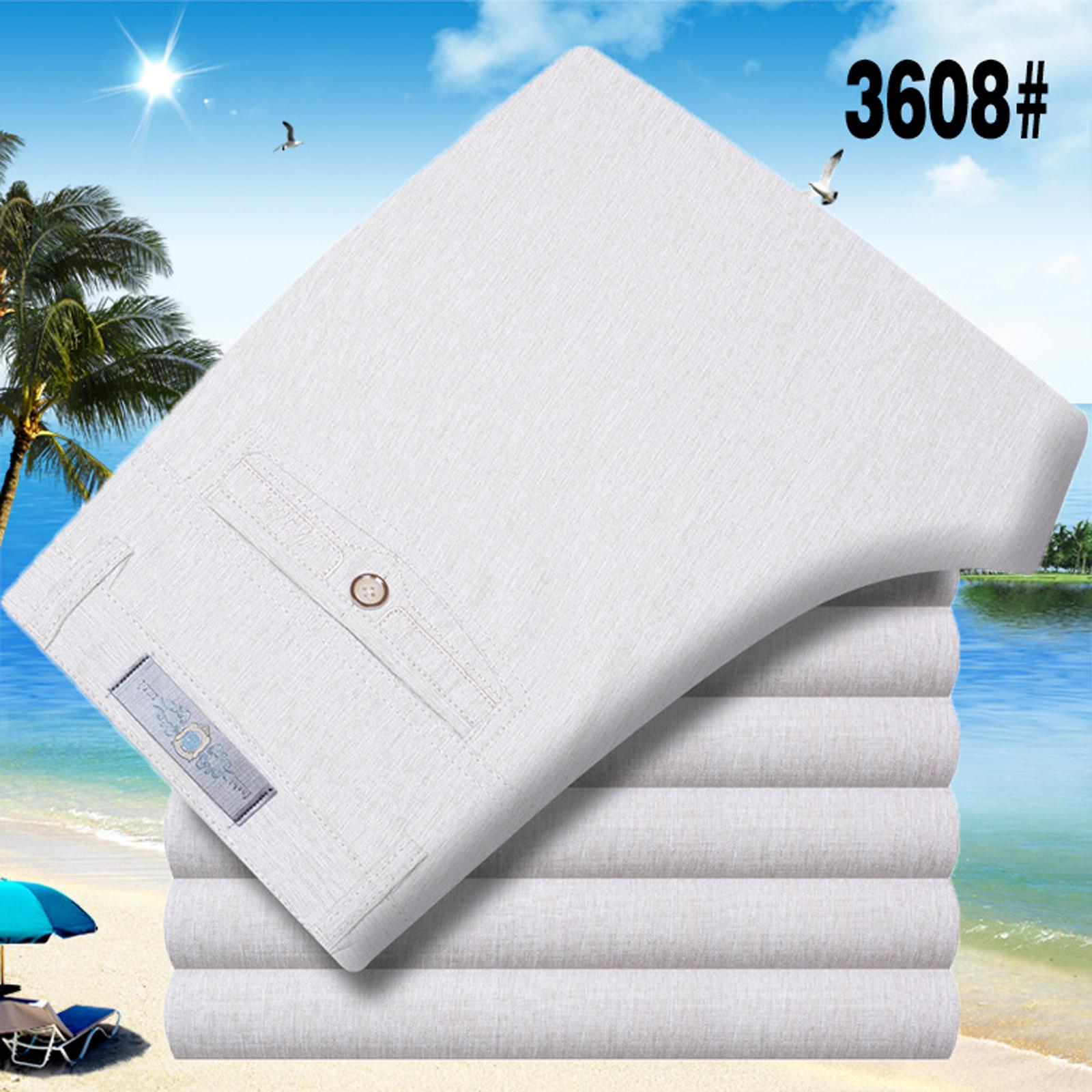 Men s Casual Pants, Loose Fit, Middle-aged Men s Pants, Middle-aged And Elderly High Waisted Straight Leg Long Pants 29 бежевый