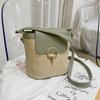 Handheld Women's Bag Woven Bucket Bag Vacation Bag 2024 Spring Summer New Crossbody Straw Bag Rattan Bag Fashion Small Bag