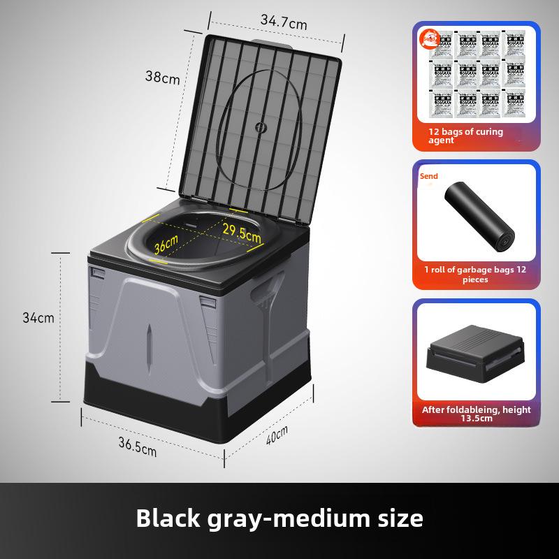 Toaletă Portabilă Pliabilă Inodoră pentru Camping, Autocălătorie și Urgențe - Potrivită pentru Adulți și Copii