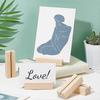 7PCS Wood Place Card Holders Wood Name Card Holder Table Number Stands for Wedding Party Events Decoration Double Side Display Mini Blackboard