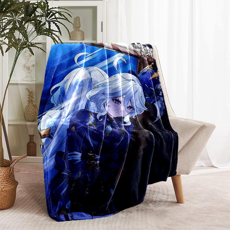 1pc Blanket Genshin Impact characters5 Print Design, Lightweight Blanket for Sofa, Bed- Soft &Warm, Gift for All Seasons like Christmas, Halloween