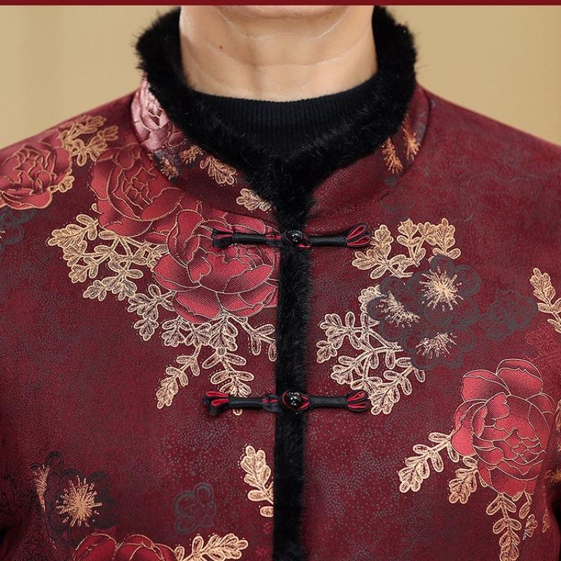 Wife Winter Coat with Cotton To Keep Warm, Festive Cotton-padded Coat Thickened Old Wool