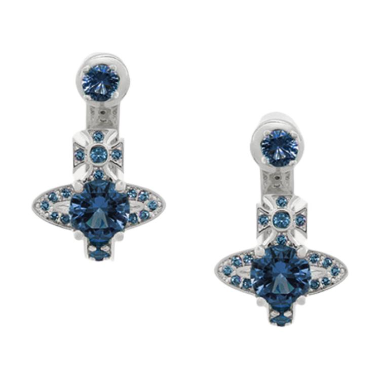 

Vivienne Westwood Maitena Saturn Ring Meteor Style Earrings Women earrings Brass Silver Night-Sea 62030056-02P723 Basic Packaging-Dust Bag+Box