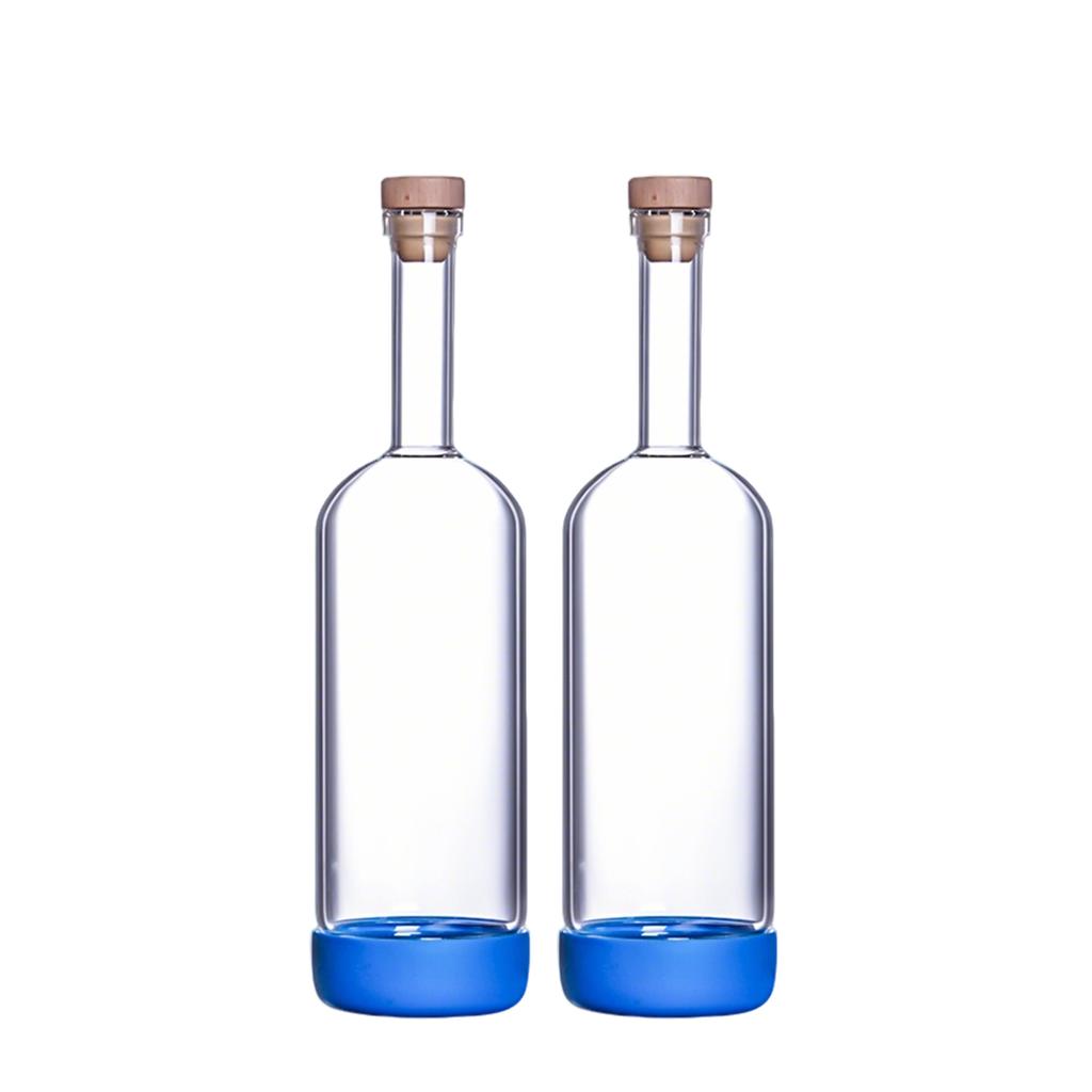 2PCS 800ml Inmeet Creative Bubble Wine Bottle Bar Juice Cocktail Oil Bottle with Scale Bartender Supplies