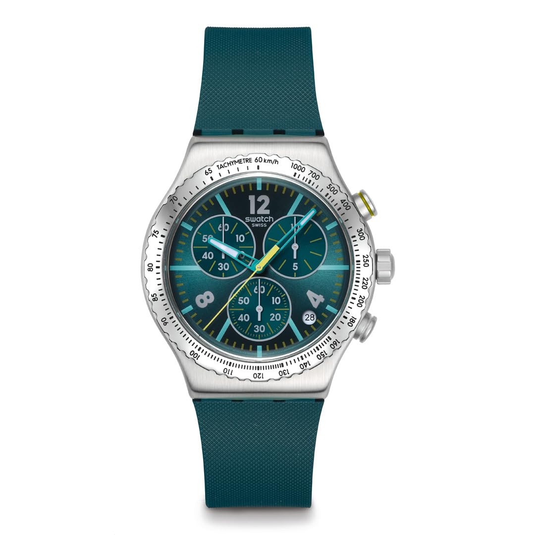 

Swatch NEW IRONY CHRONO GREENSHIFT GLOW Green Wristwatch, YVS535, Unisex, Adult, зелений