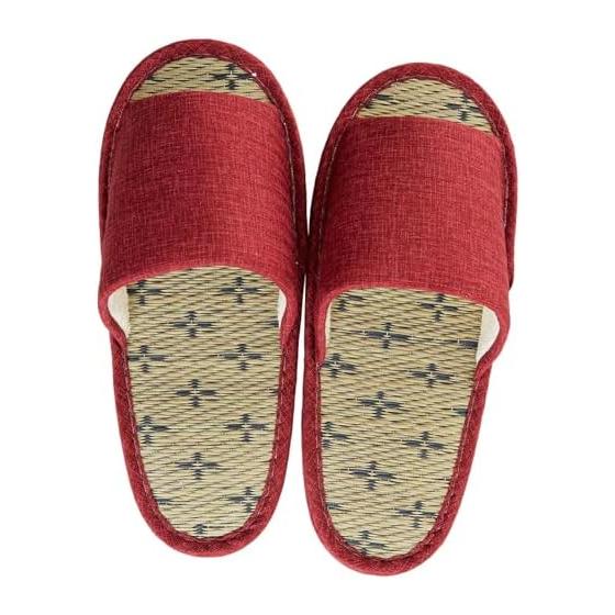 [Three Cube] Slippers, Good Living Items, Igusa Slippers, Open Front, Made in Japan