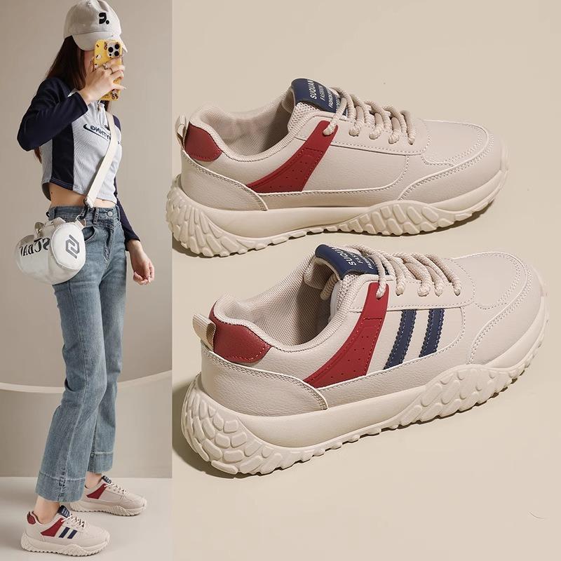 Autumn women's shoes leather sports casual shoes 2 new student board shoes trendy running shoes