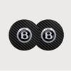 2Pcs Carbon Fiber Car Logo Coaster Water Cup Non-Slip Mat Drink Pad for New Bentley Flying Spur Continental GT Bentayga Mulsanne TH3