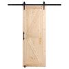 Barn Door and Hardware Kit 30" x 84" Wood Sliding Barn Door Kit Smoothly
