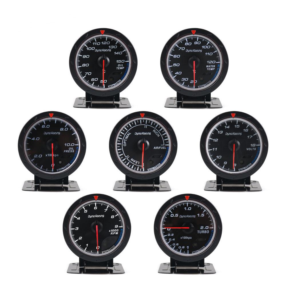 Dynoracing turbo boost gauge bar ,water temperature,oil temperature ,oil pressure ,tachometer ,volt ,exhaust gas gauge