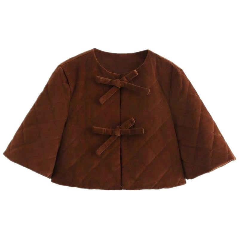 

Модный стиль 2024 Осень и Зима Новая женская одежда На все случаи жизни Мягкий на ощупь Круглый вырез Короткий рукав Короткое пальто 4391778 Figure Color L