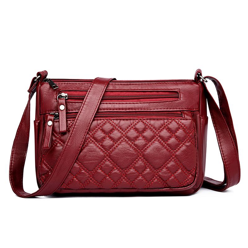 Soft Leather Mother Bag Women's Crossbody Bag Multi-Layer Large Capacity Shoulder Bag