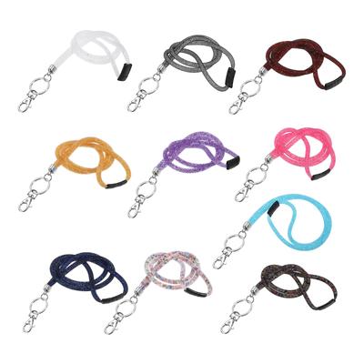 1Pcs Bling Keychain Lanyards Crystal Lanyard Strap Keys Strap Keychain with Metal Clasp ID Card Holder for ID Badge Holder Keys