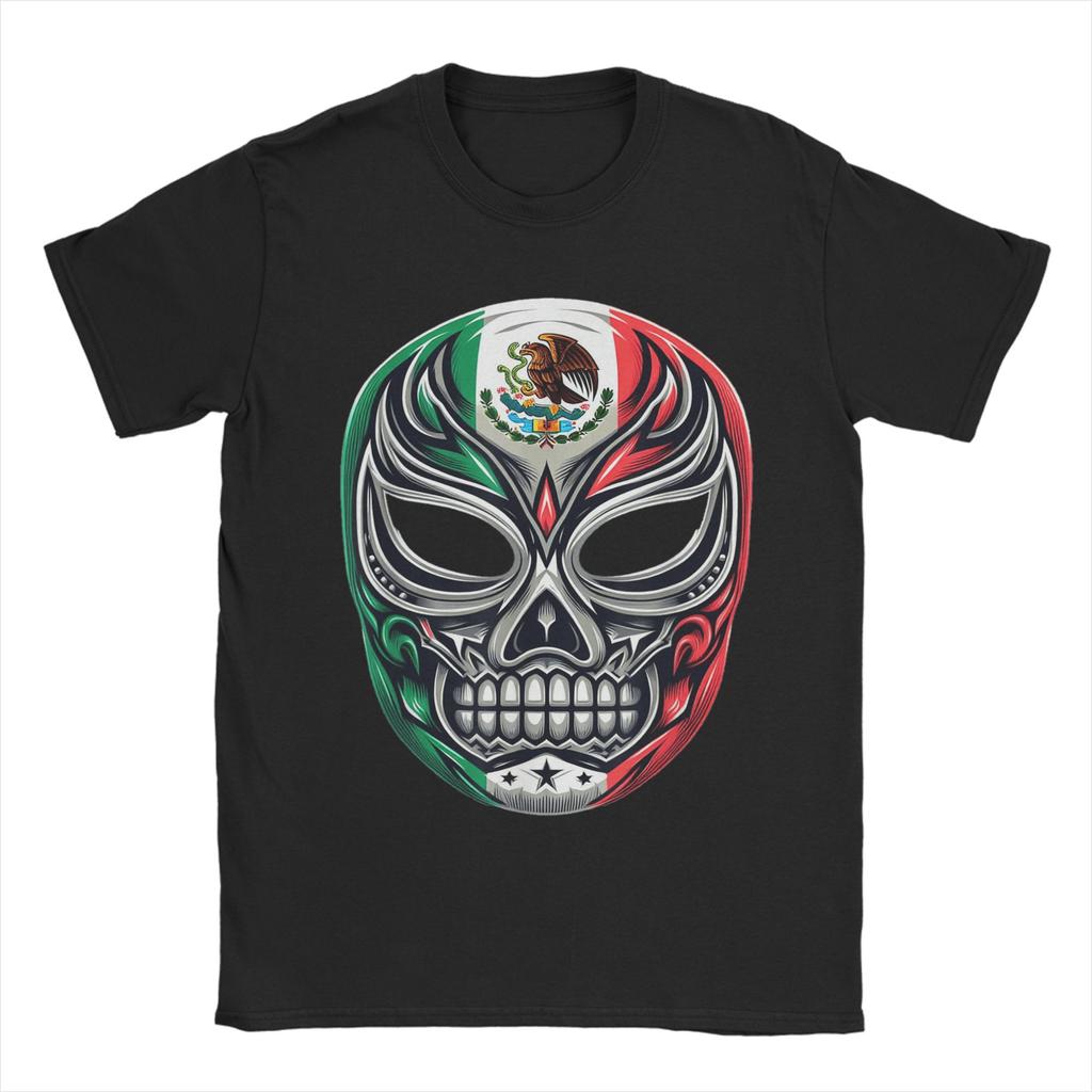 Men Women's T Shirt Luchador Mask T-Shirt  Lucha Libre Mexican Wrestling T-Shirts Novelty  Summer Tee Shirt Clothes Gift Idea