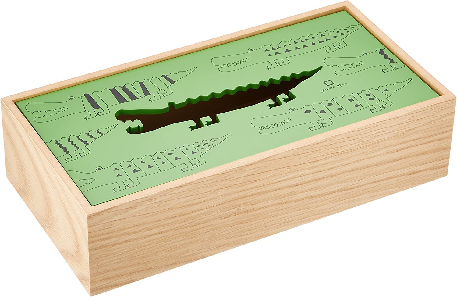 

Yamato Kogei Hako Tissue Сделано в Японии Чехол, Зеленый, Крокодил, YK14-007, зелёный