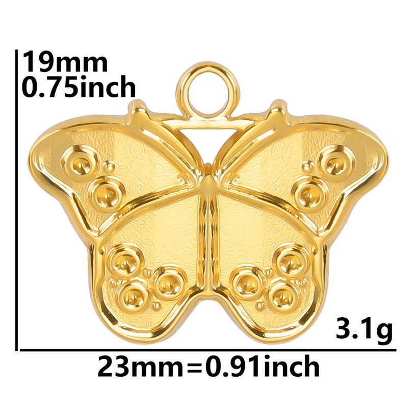 6pcs Gold Plated Butterfly Charms For Jewelry Making Bulk Stainless Steel Pendants Animal Dragonfly Cattle Peacock DIY Connector