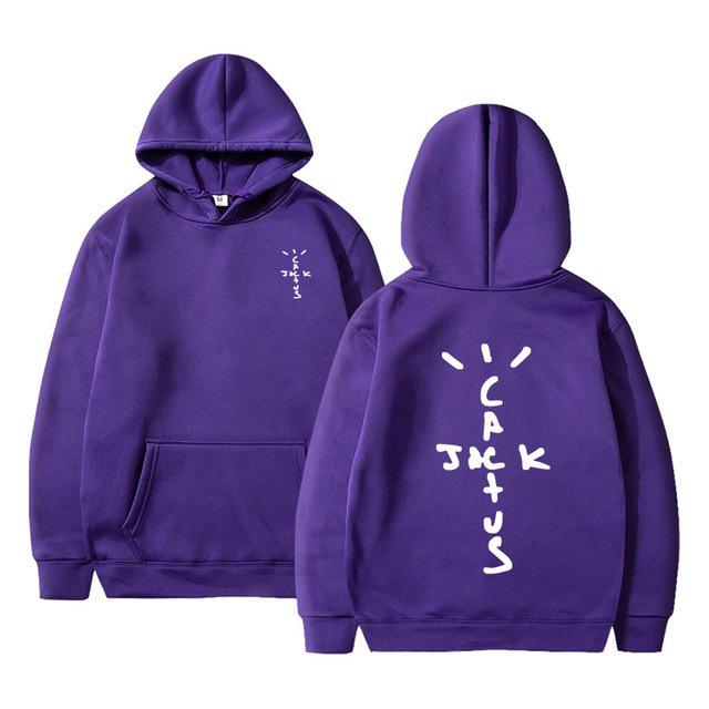 Cactus Jack Swag Alphabet Print Hooded Sweater Women's Hooded Sweatshirt Casual Pullover
