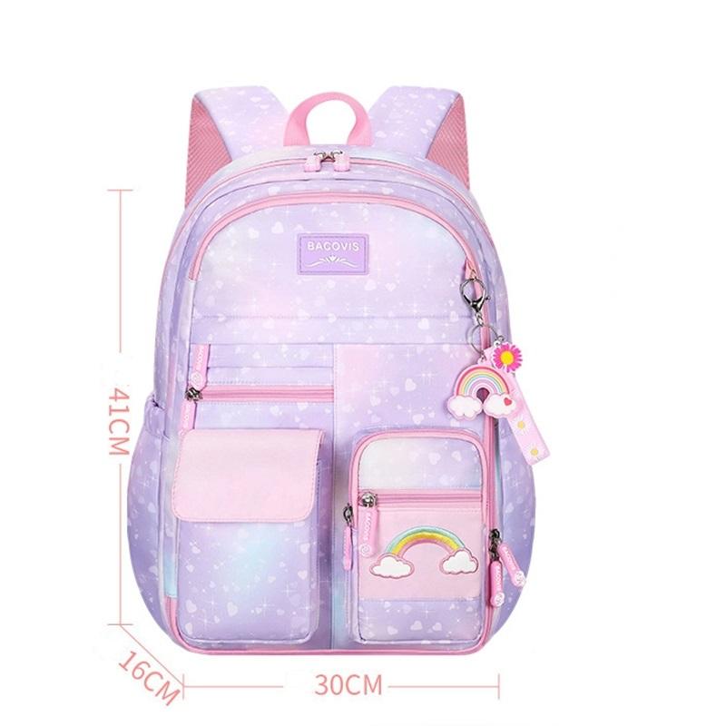 

Легкий детский милый рюкзак рюкзак детский рюкзак для начальной школы розовая сумка для школы для девочки 30*16*41cm фиолетовый