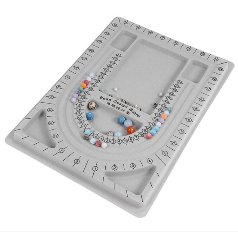 Flocked Bead Board Diy Bracelet Necklace Beading Jewelry Making Organizer Tray