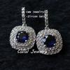 Ircons Mirco Paved Full Cubic Zirconia Square Shiny White CZ Stone Dangle Drop Earrings for Women Classic Chic Jewelry CZ045