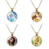 Charming Ariel Little Mermaid Time Gemstone Pendant Necklace Cartoon Princess Jewelry