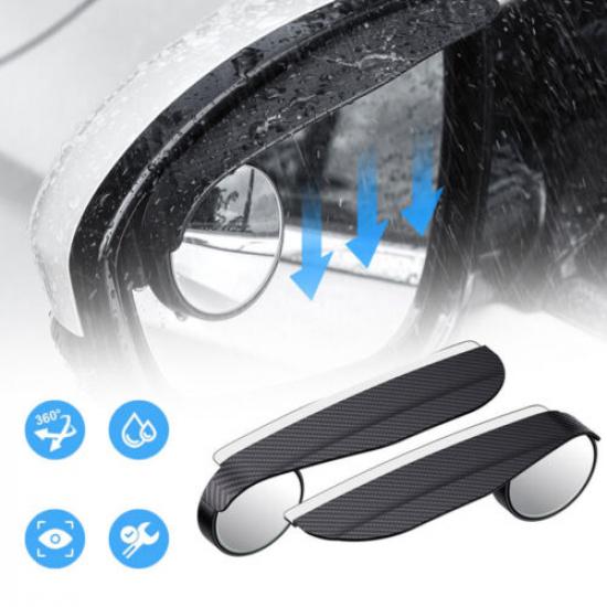 2pcs Car Rearview Mirror Rain Eyebrow Visor + Side Blind Spot Mirror for Car