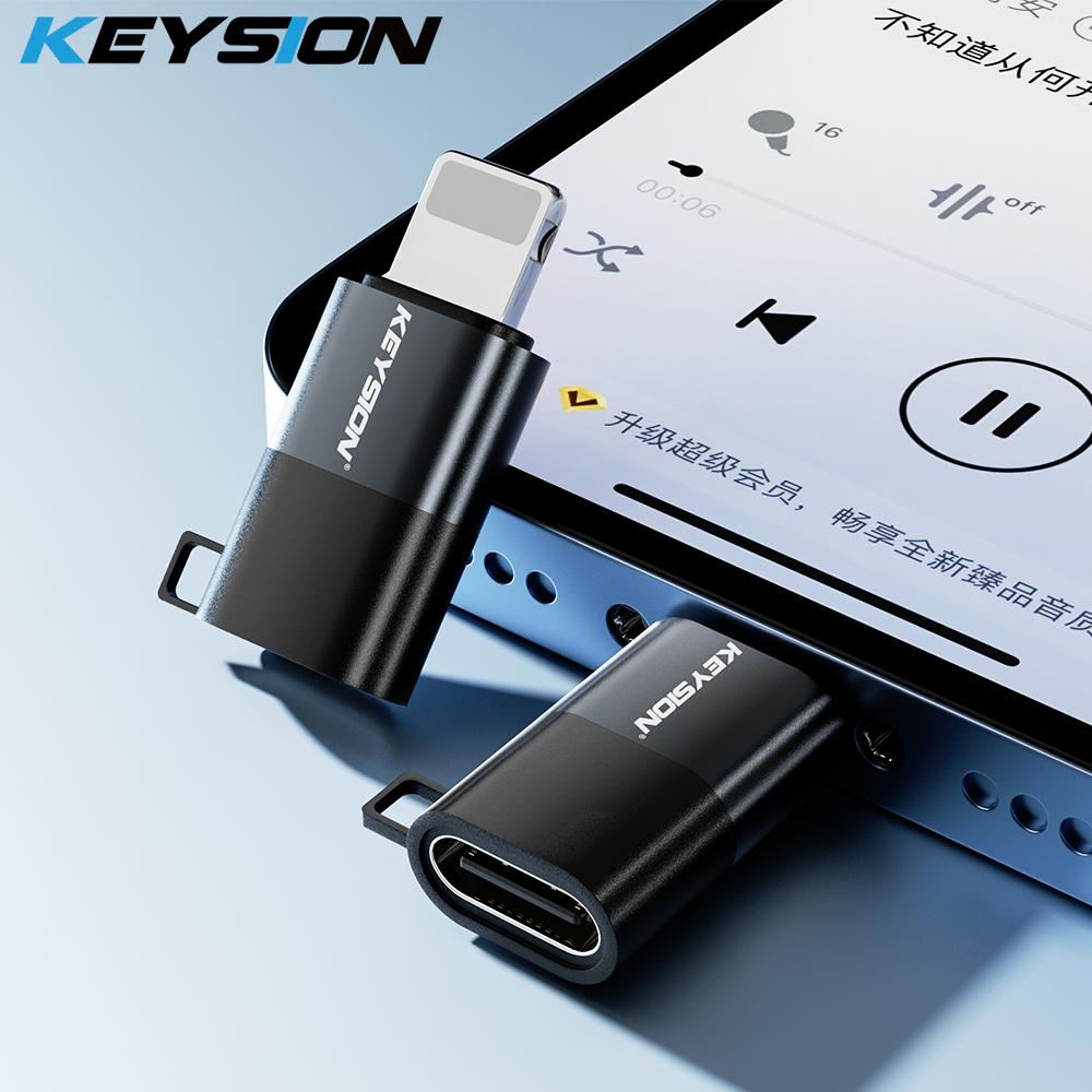 

KEYSION Lightning to USB C Audio Adapter Type-C OTG Connector for iPhone 11 12 13 14 Pro Max XR XS SE 8 7 Charging Data Converte чёрный