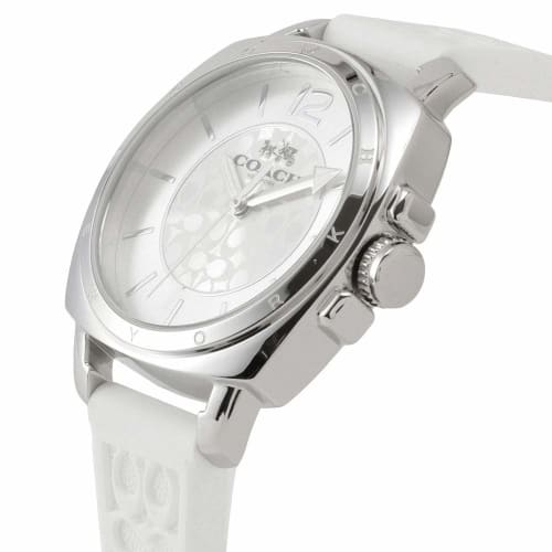 Coach Women's Boyfriend Watch with White Silicone Strap 14503146