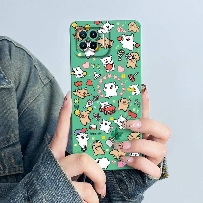 For OPPO Reno4 Lite Reno4 F Phone Case Reno 4 Lite 4F Cover Soft Silicone Cartoon Funda Lovely Panda Flower Printed Coque Casing