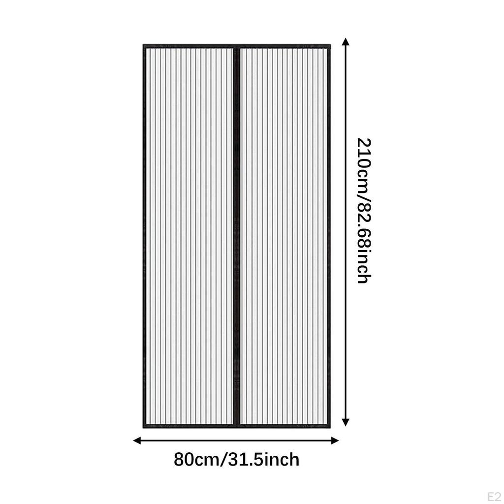 Magnetischer Türvorhang Selbstschließend Hält Fliegen Fern für Restaurant Küche Terrasse 80x210cm Schwarz