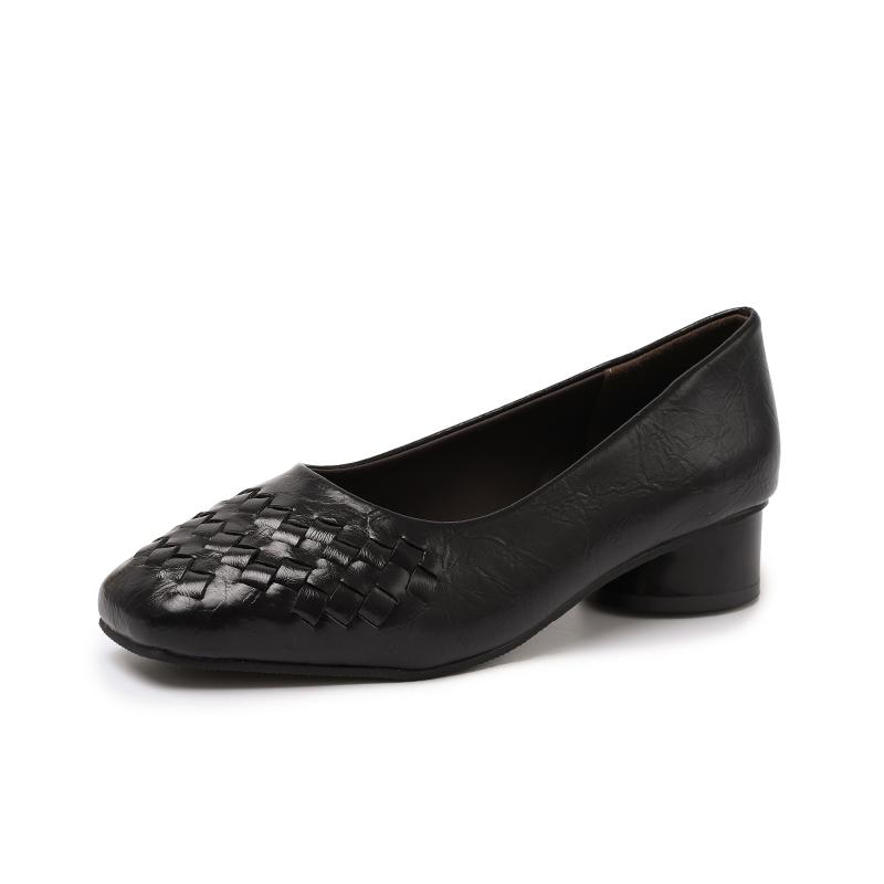 Fashion French Retro Woven 2025 New Fashion Shallow Women's Single Shoes