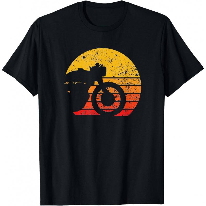 0419 Vintage Custom Retro Cafe Racer Gift T-Shirt for Racing bikers 100% cotton printed Motorcy